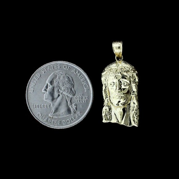 10K Real Gold Rope Chain and Jesus Face Head Pendant Set - Picture 4 of 11
